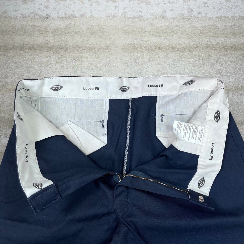 Vintage Y2K Dickies Khakis Pants 38x30 Loose Fit Navy Blue Flat Front Essential - Picture 4 of 4